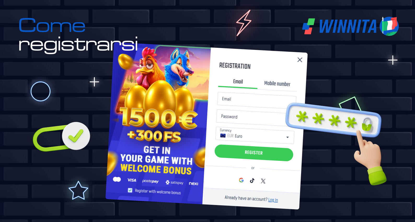Segui questi passaggi per registrarti su Winnita